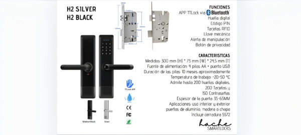 Cerradura electrónica H2 - Imagen 2