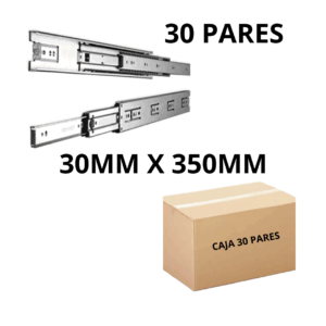 Corredera Telescopica liviana Guia Cajon 30 X 350Mm 35CM X 30 PARES