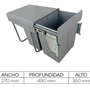 Porta Residuos Doble Extraible 8+8L