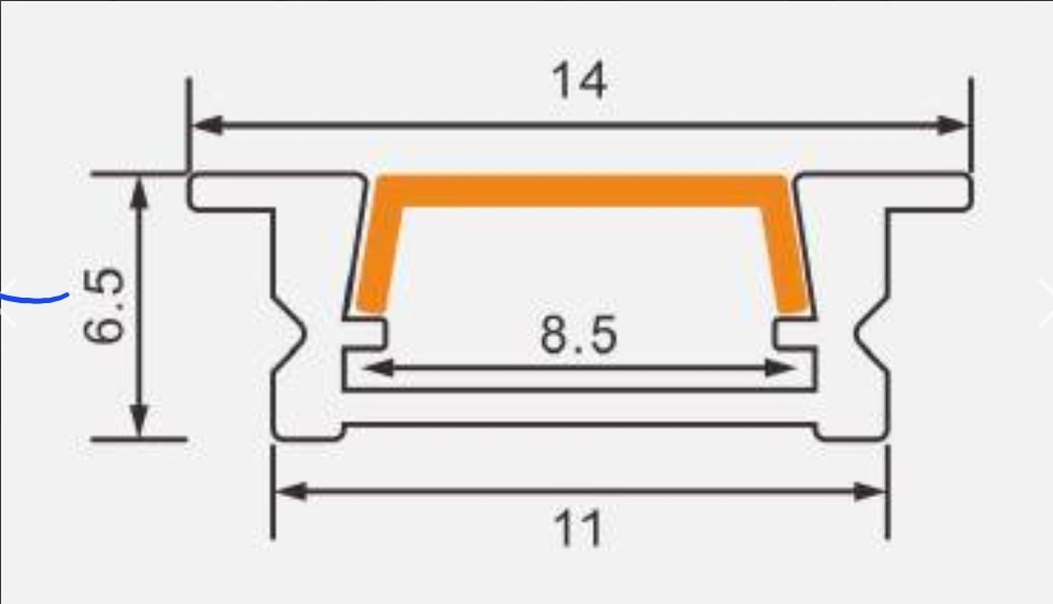 PERFIL APLICAR PARA LED X 3M CON BORDE - Imagen 2