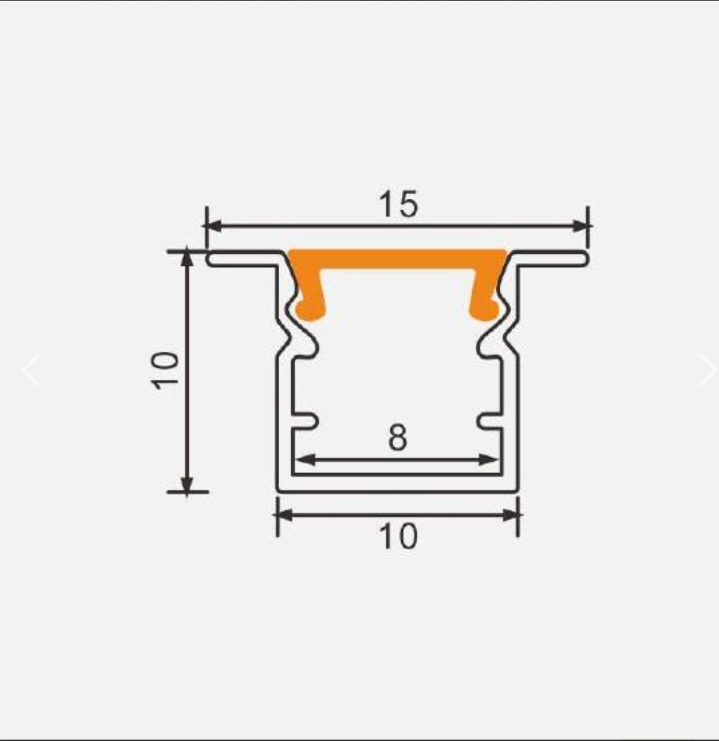 PERFIL APLICAR PARA LED X 3M CON BORDE - Imagen 2