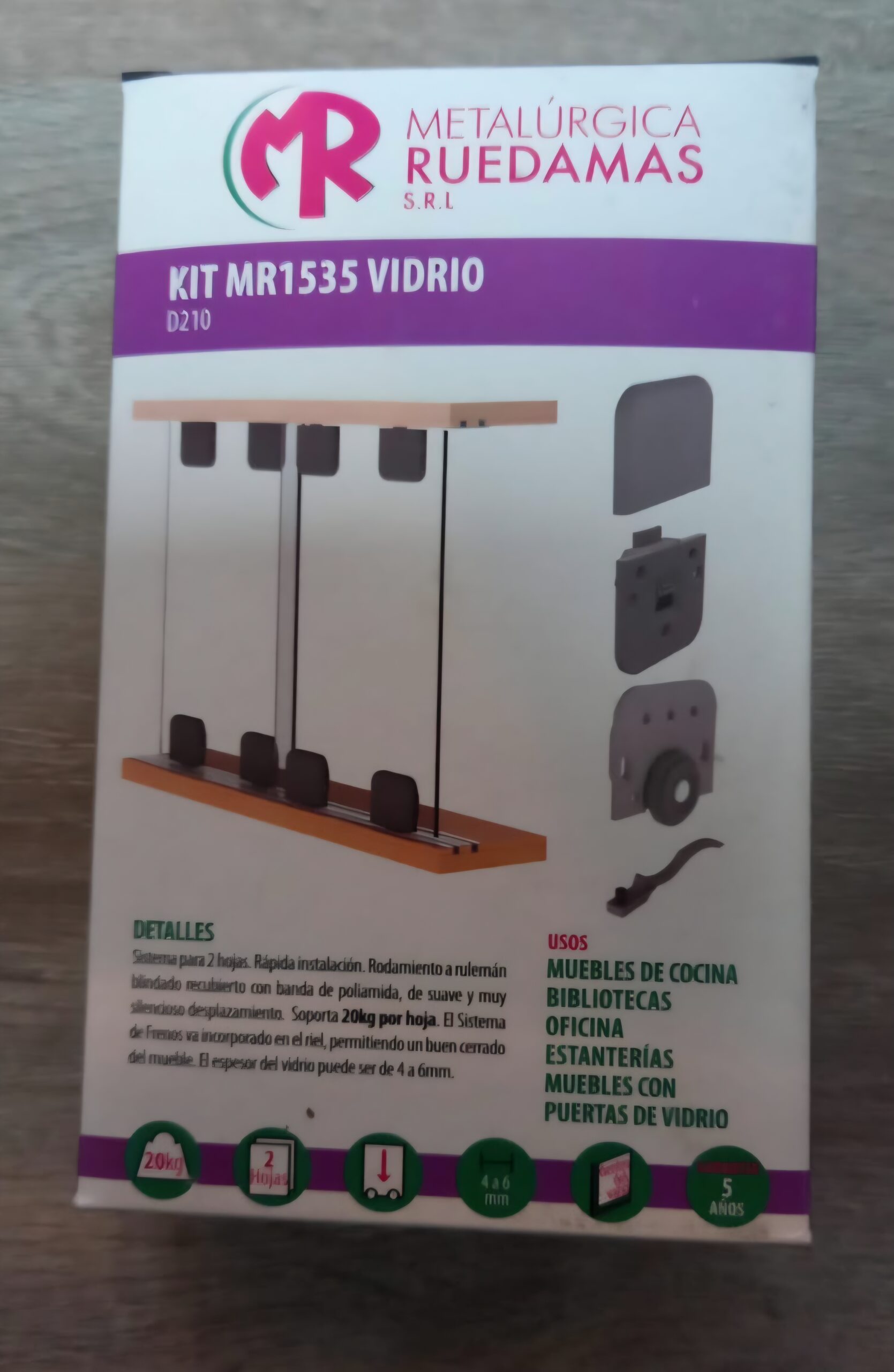 KIT PARA VIDRIO DOBLE HOJA.
